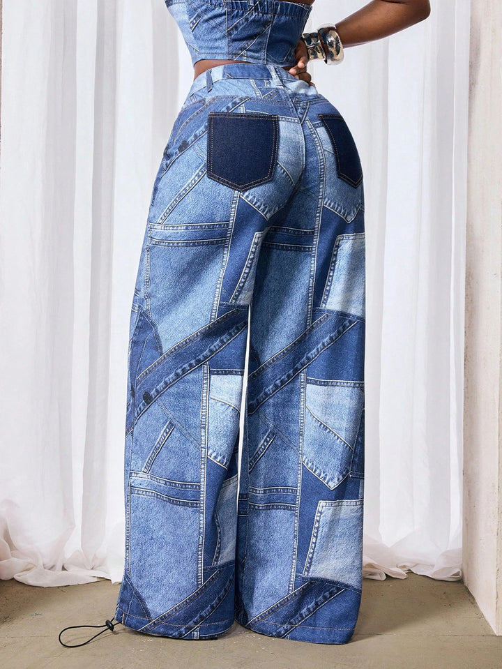 Jeans Shein Curve+, albastru
