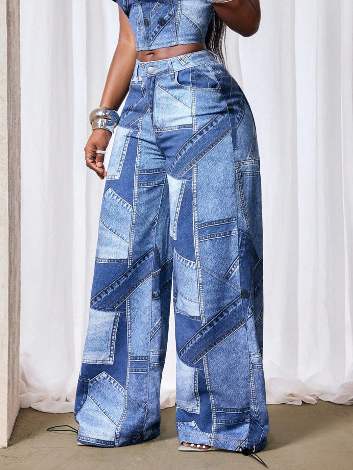 Jeans Shein Curve+, albastru