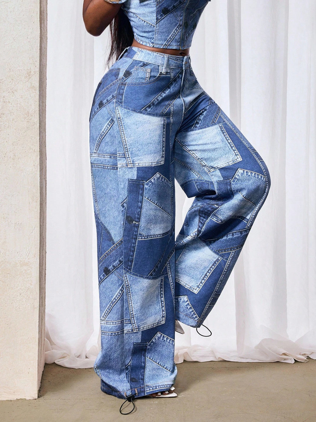 Jeans Shein Curve+, albastru