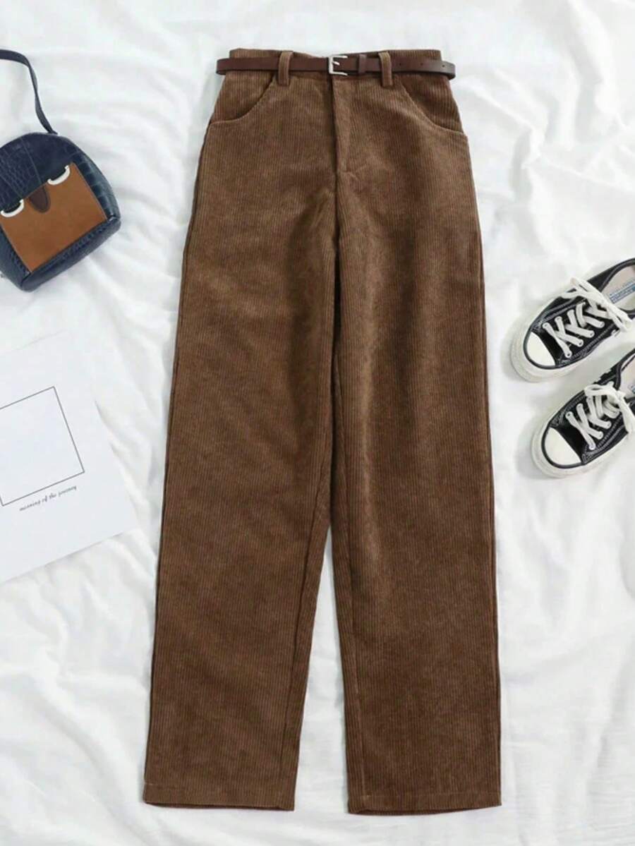Pantaloni SHEIN, maro
