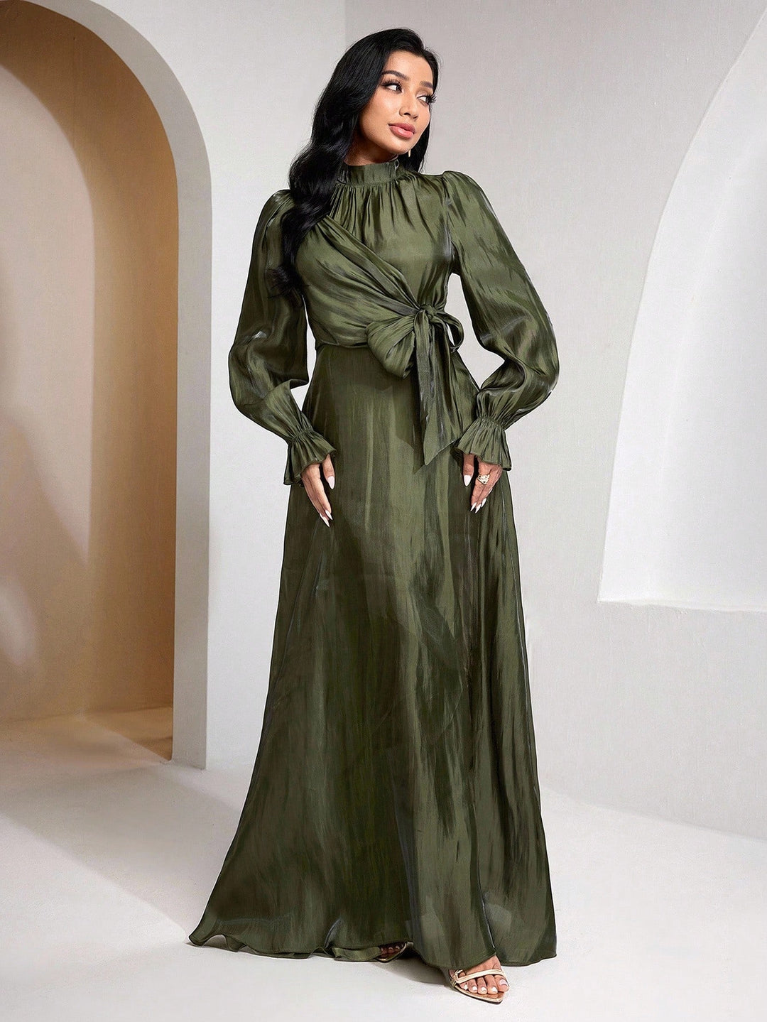 Rochie maxi SHEIN, kaki