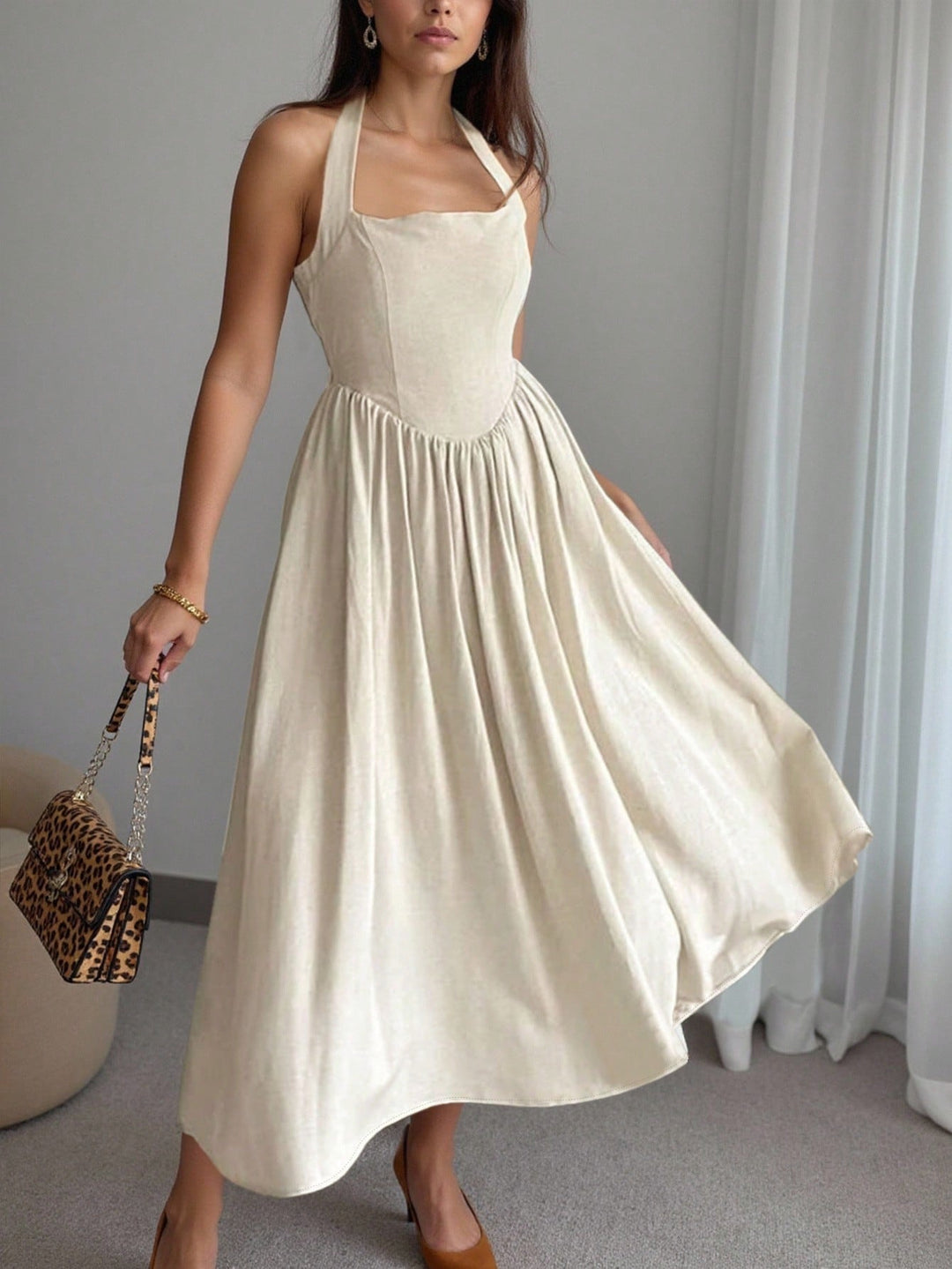 Rochie maxi SHEIN, bej