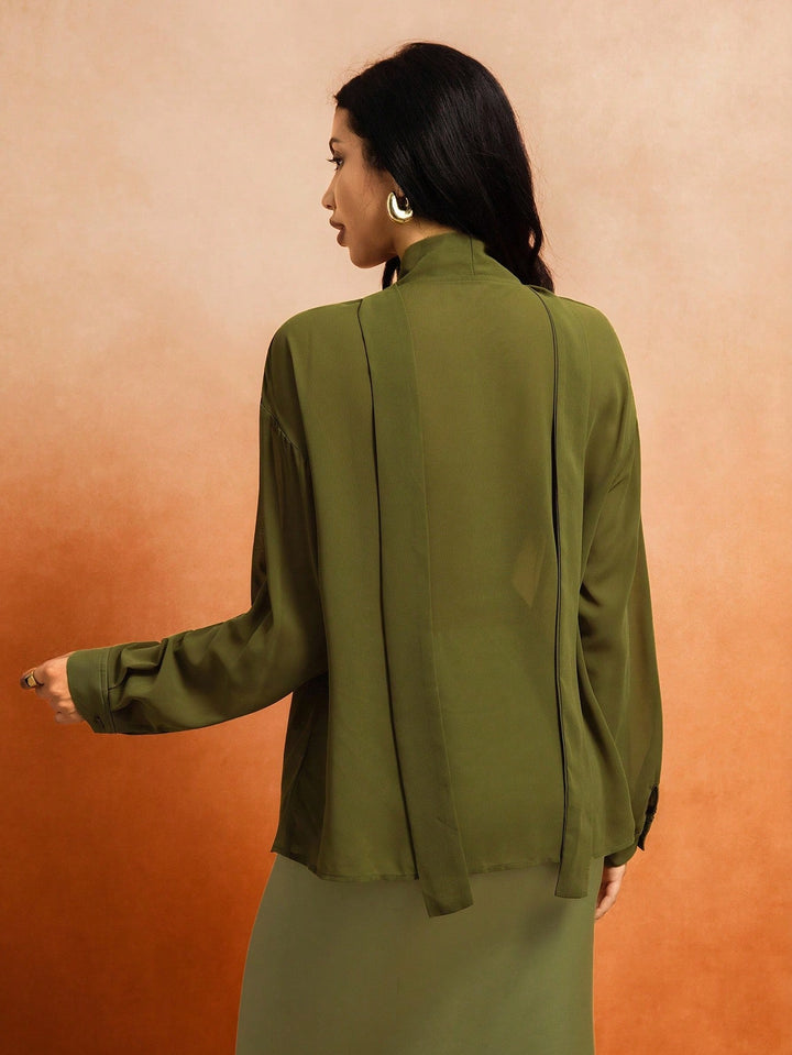 Bluză casual SHEIN, verde