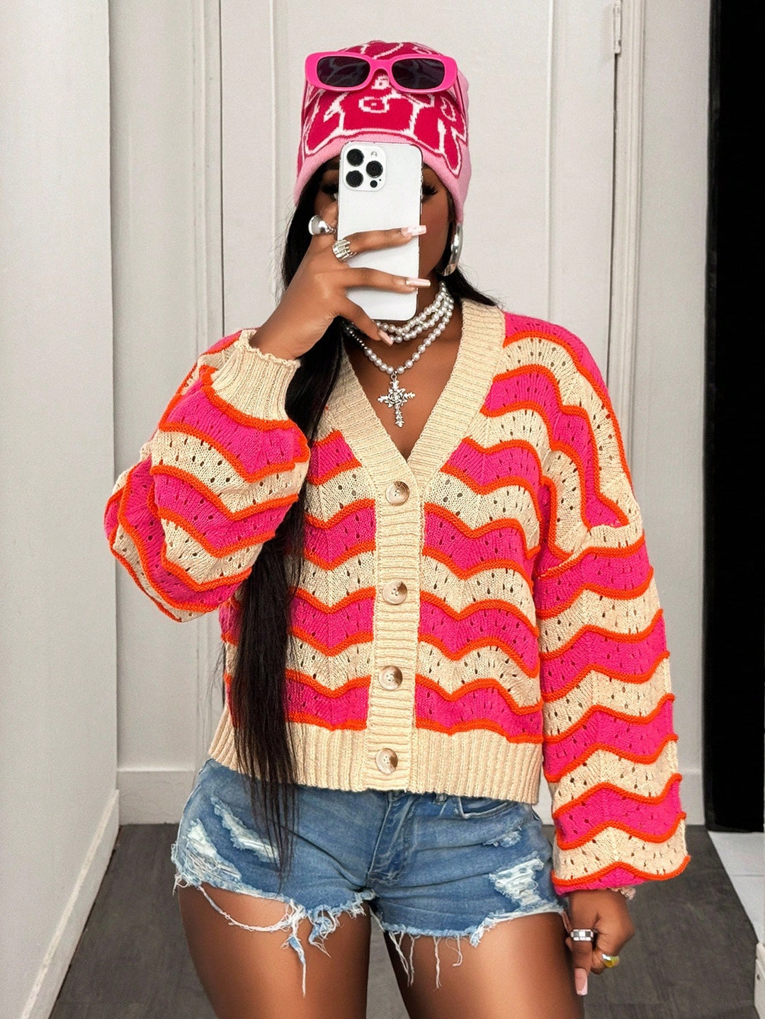 Cardigan scurt SHEIN, mix culori