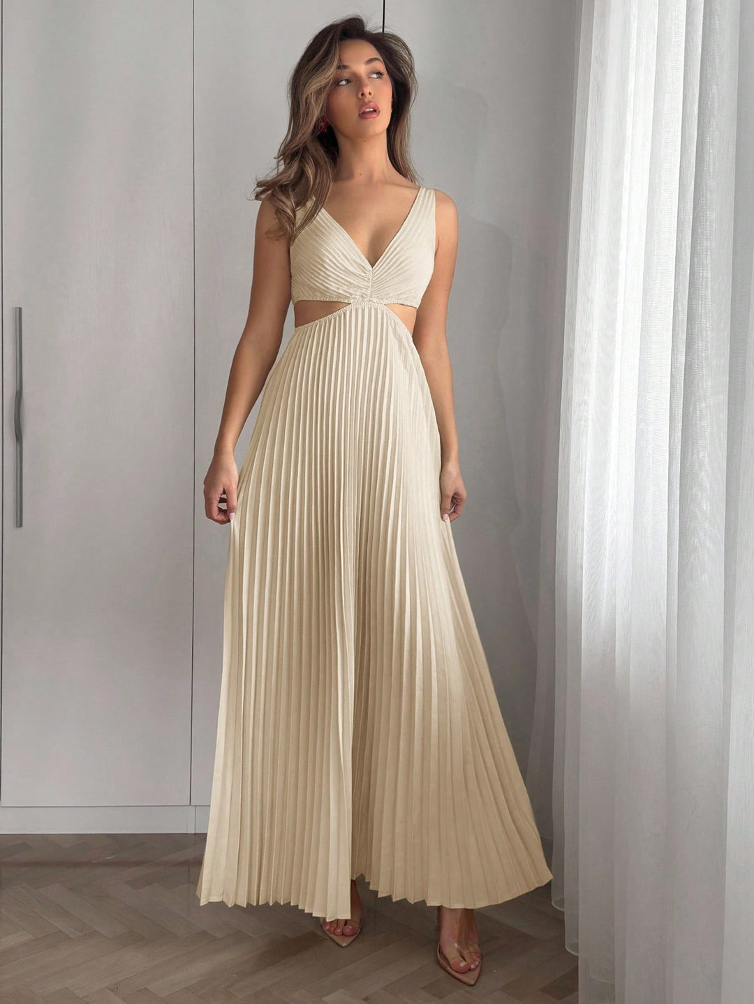 Rochie maxi SHEIN, crem