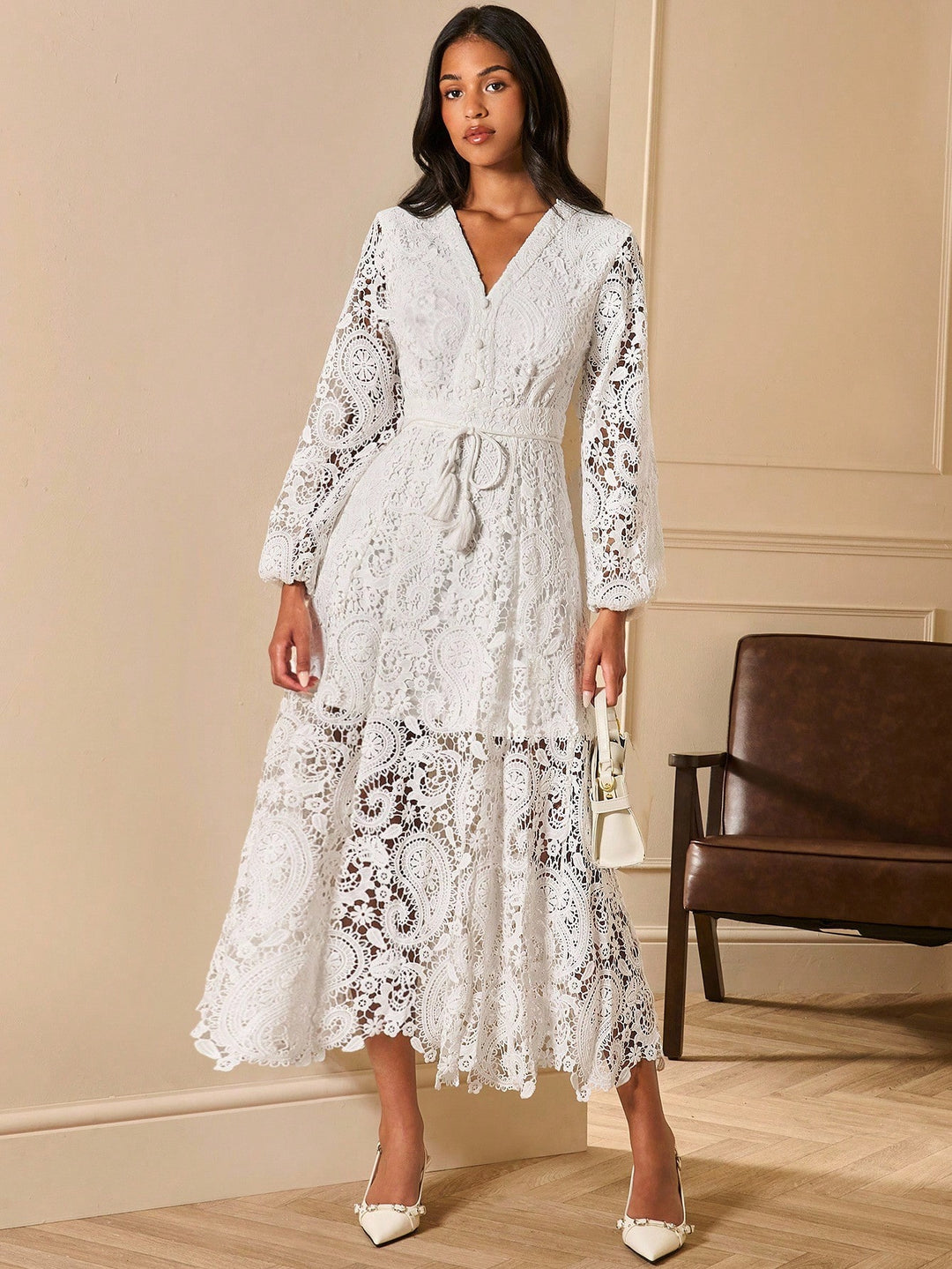SHEIN Maxi Dress, White