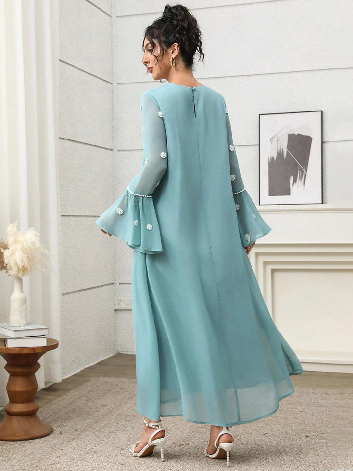 Set caftan și jalabiya SHEIN, albastru