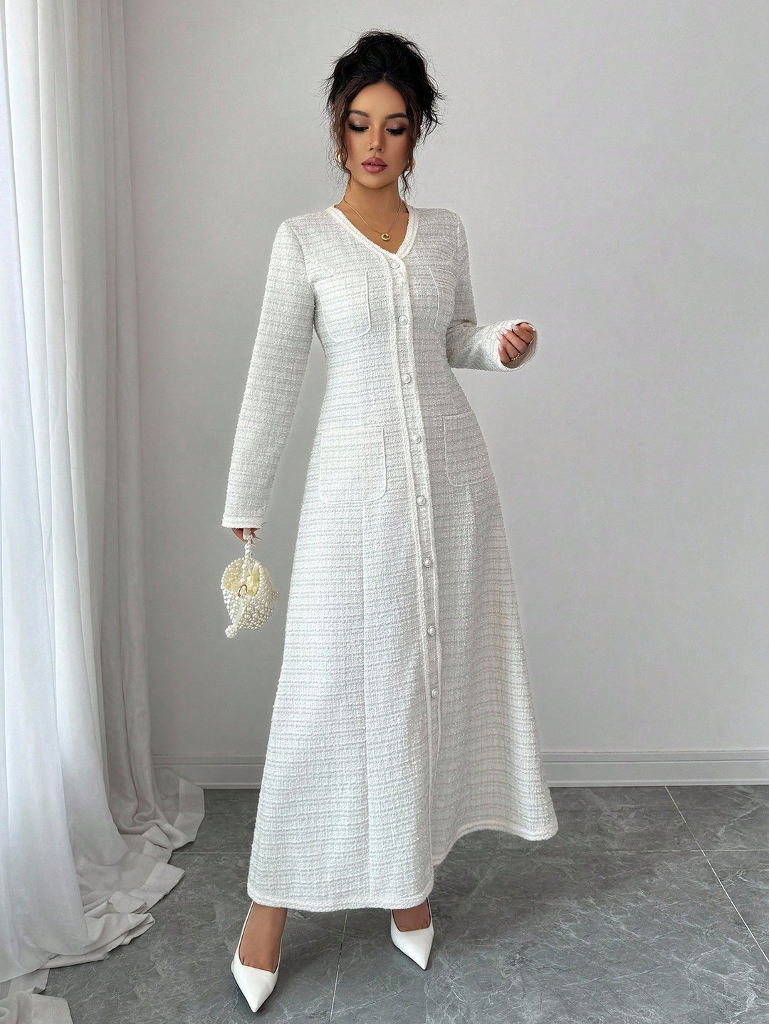 Rochie maxi SHEIN, bej