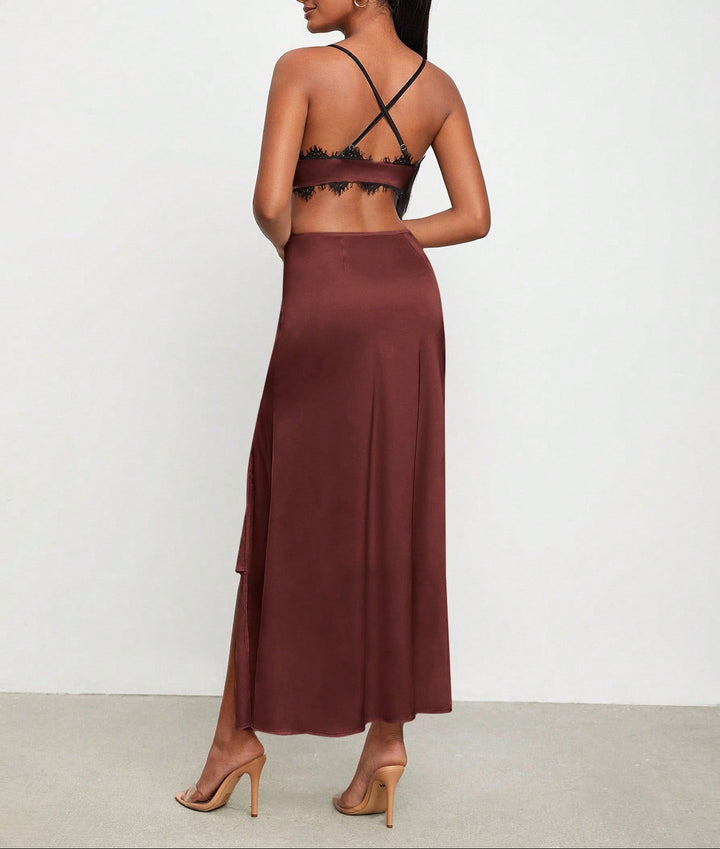 Shein maxi ruha, barna