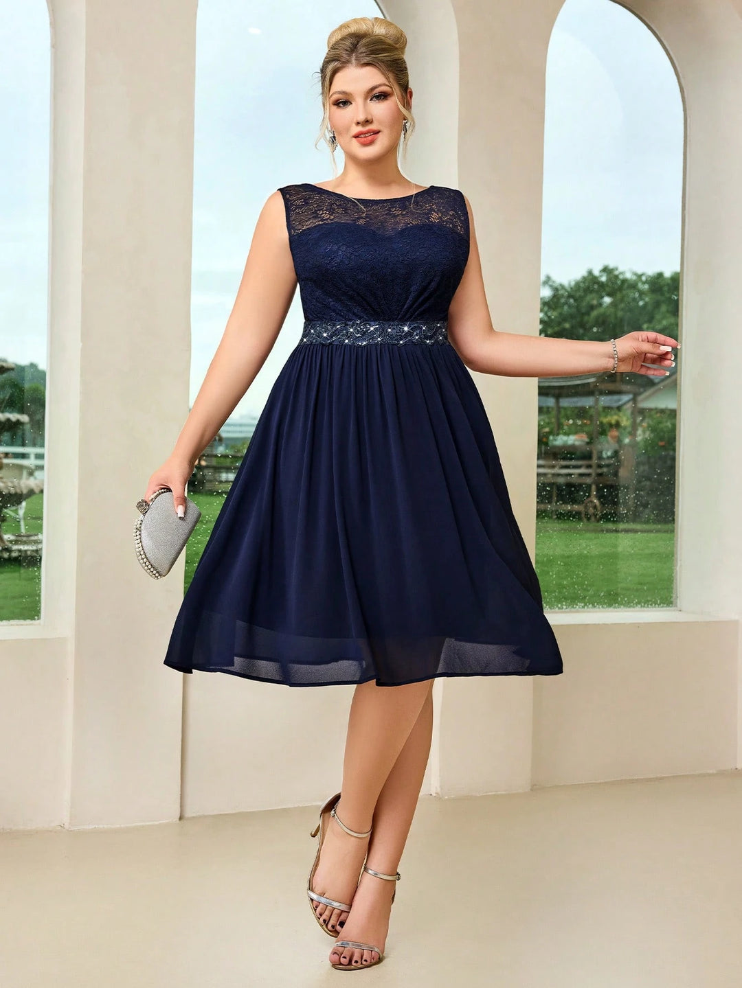 Rochie midi SHEIN, albastru