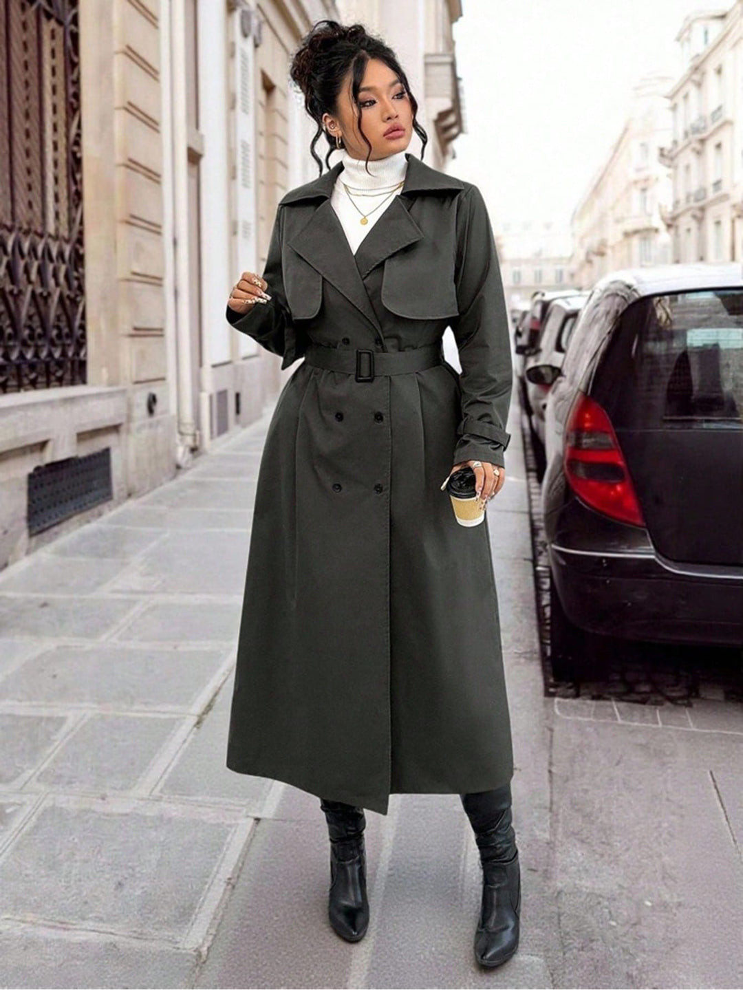 Palton SHEIN, verde