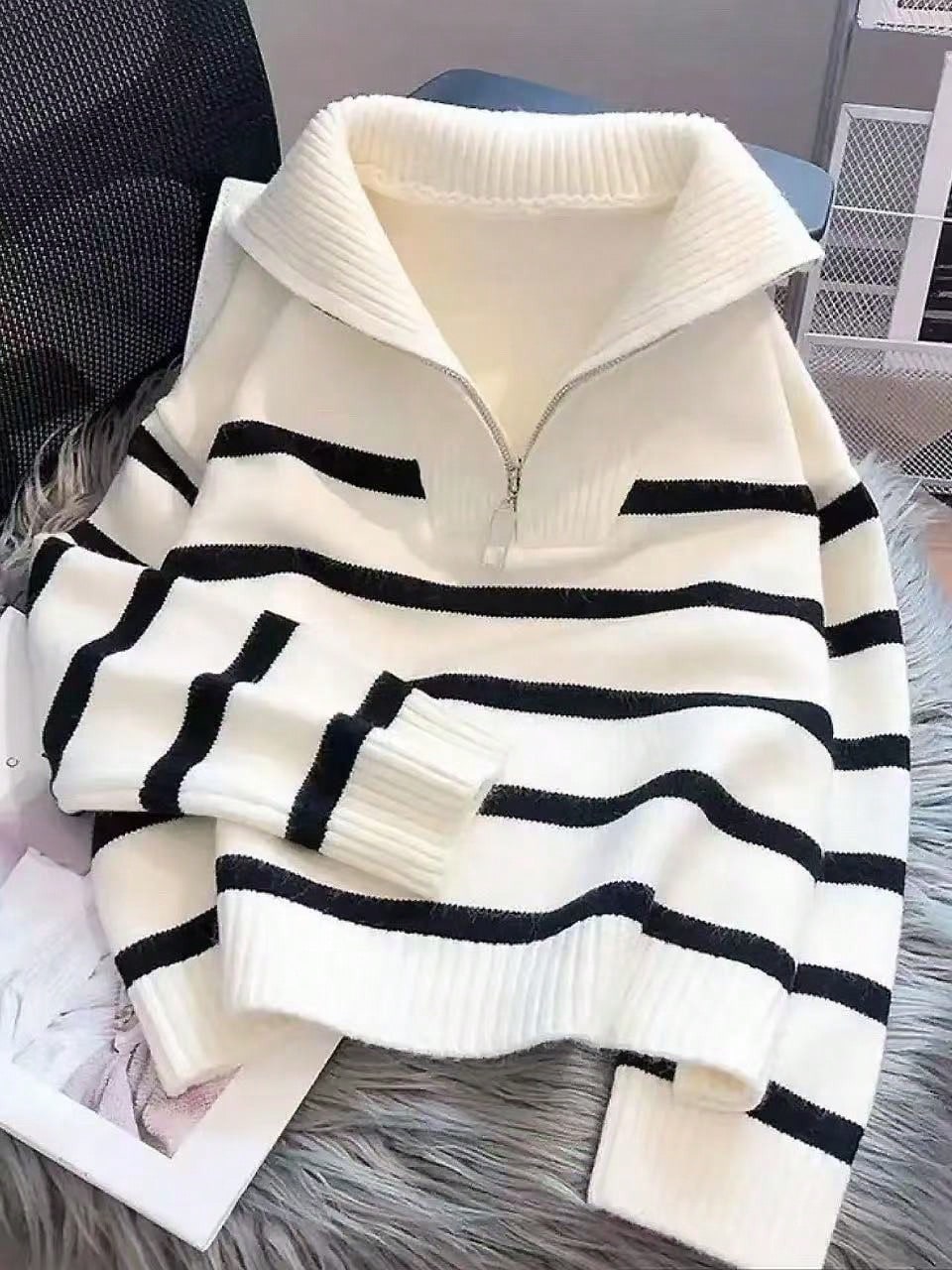 Pulover SHEIN, alb