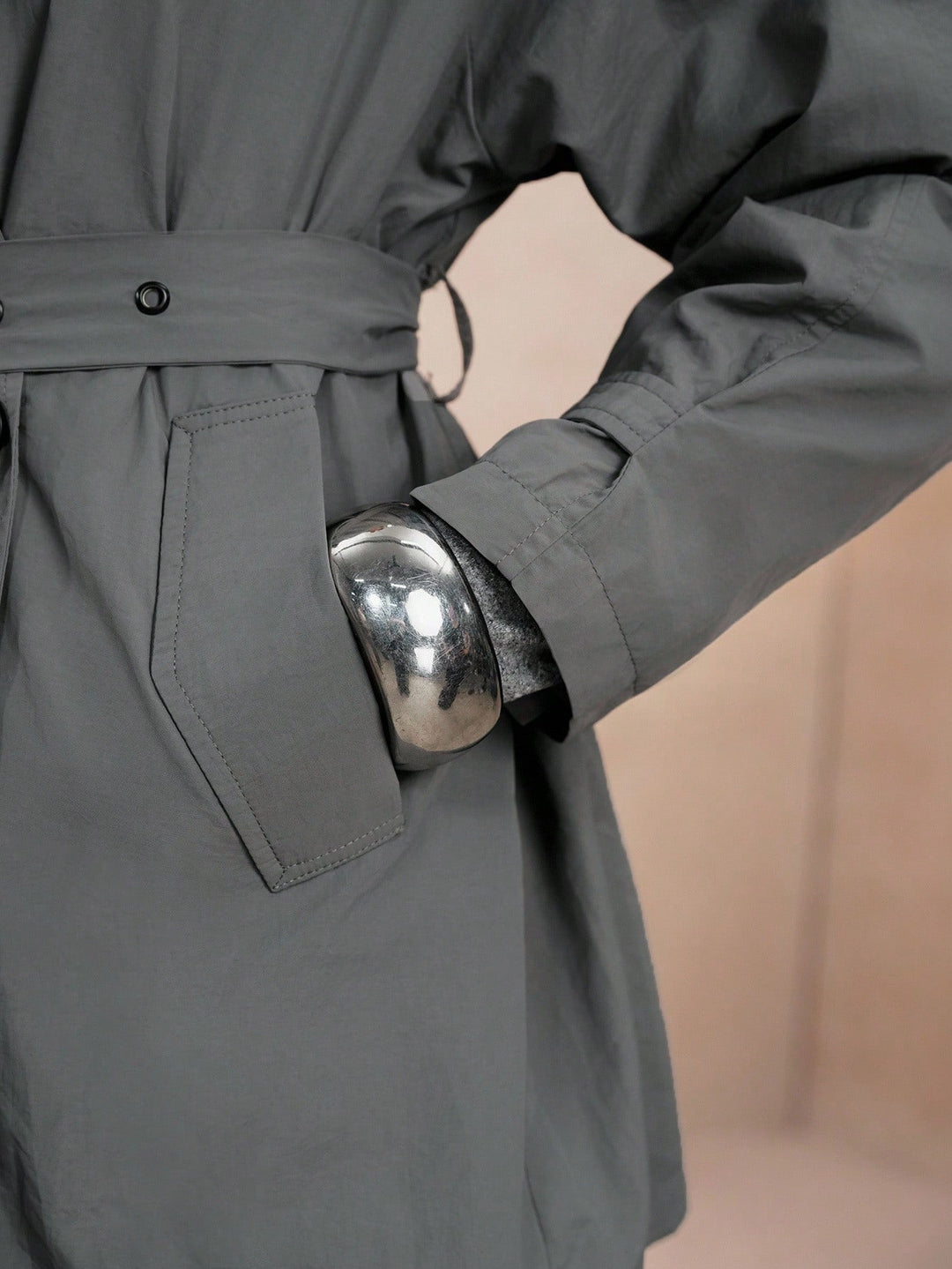 Trench SHEIN, gri