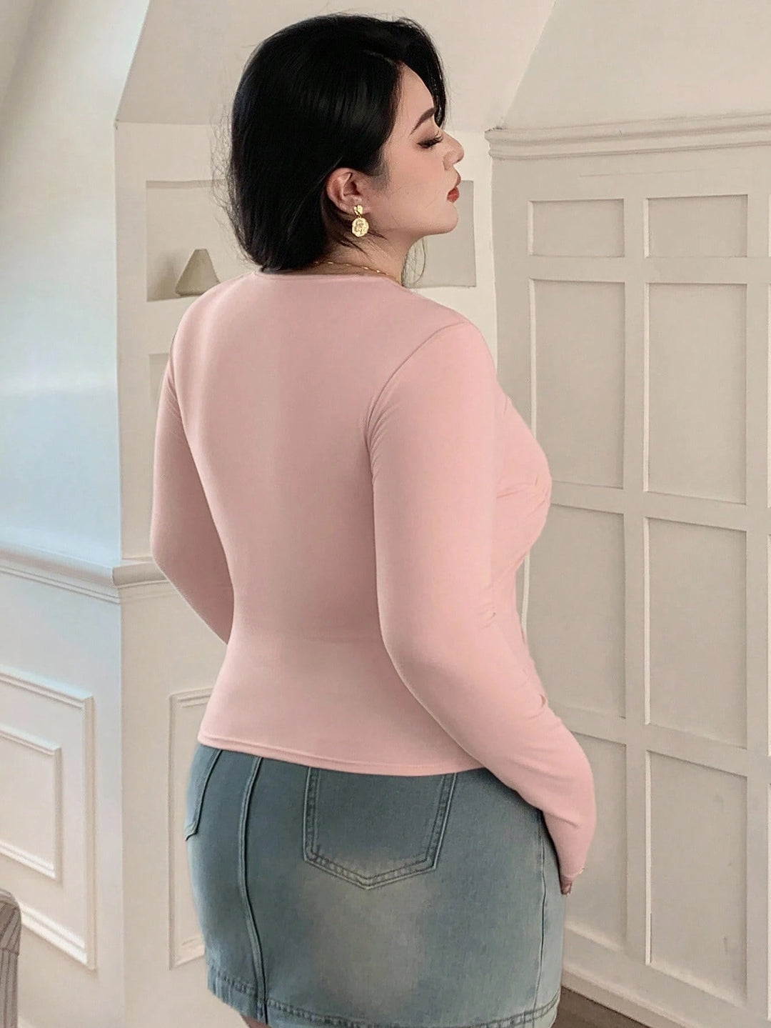 Bluză Shein Curve+, roz