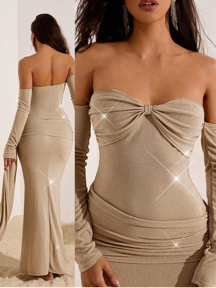 Rochie maxi SHEIN, auriu