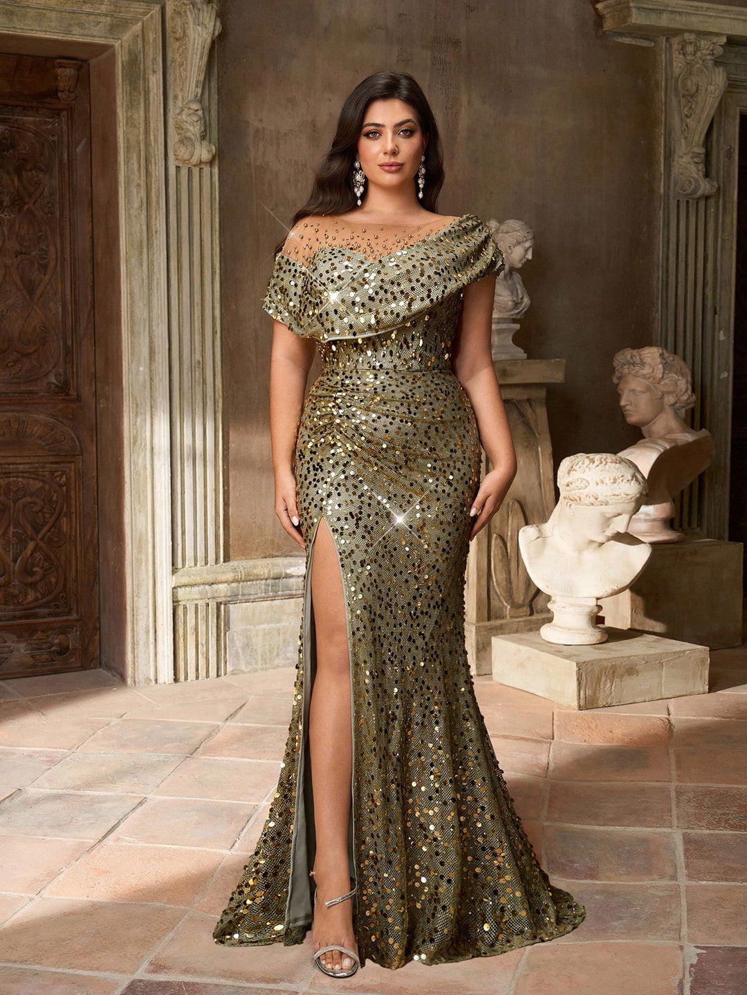 Rochie de ocazie SHEIN, verde