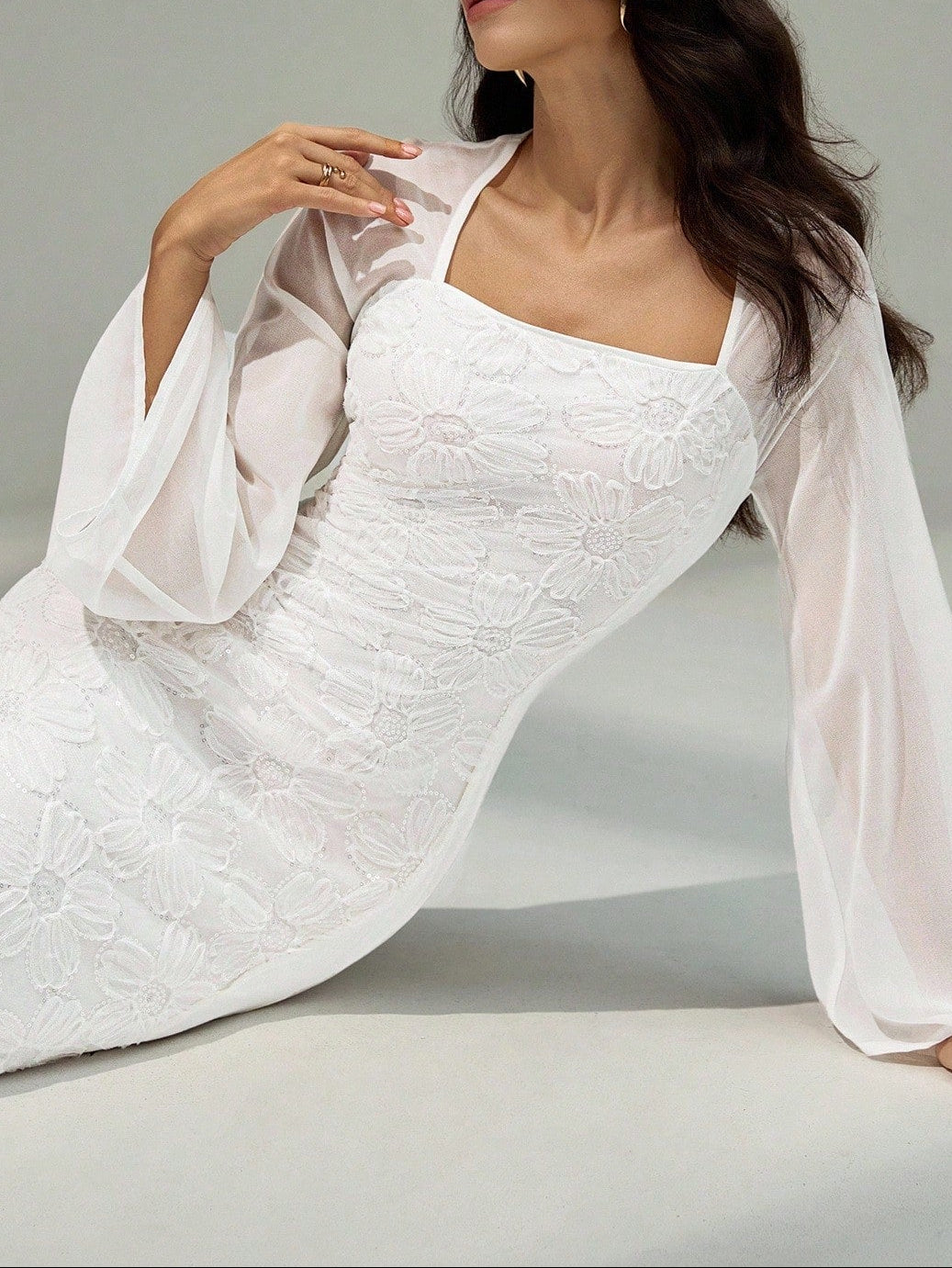 Rochie maxi SHEIN, alb