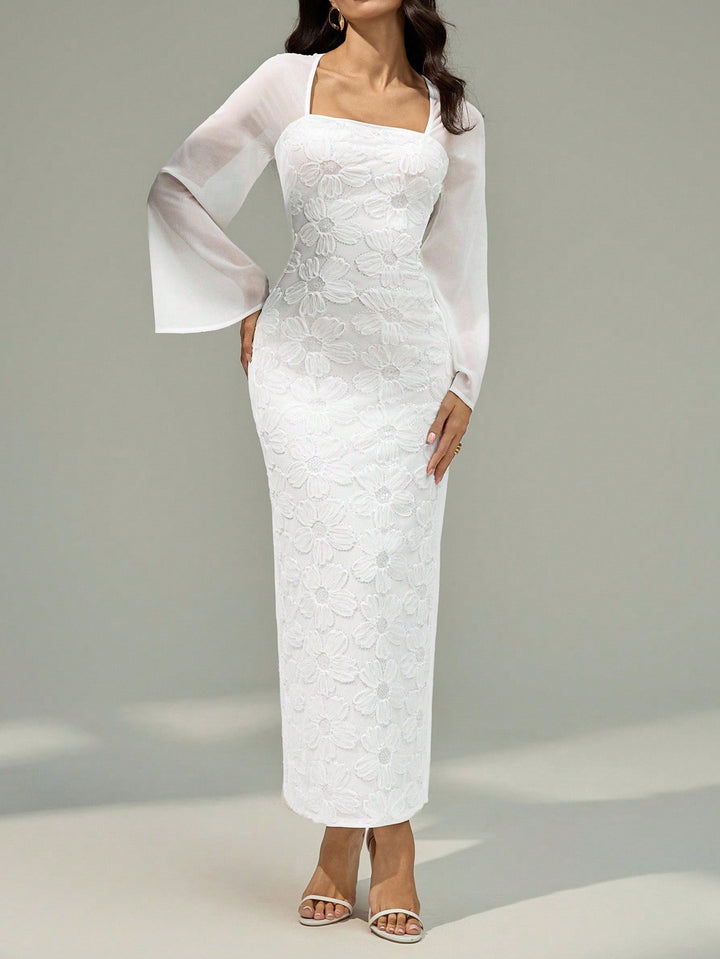 Rochie maxi SHEIN, alb