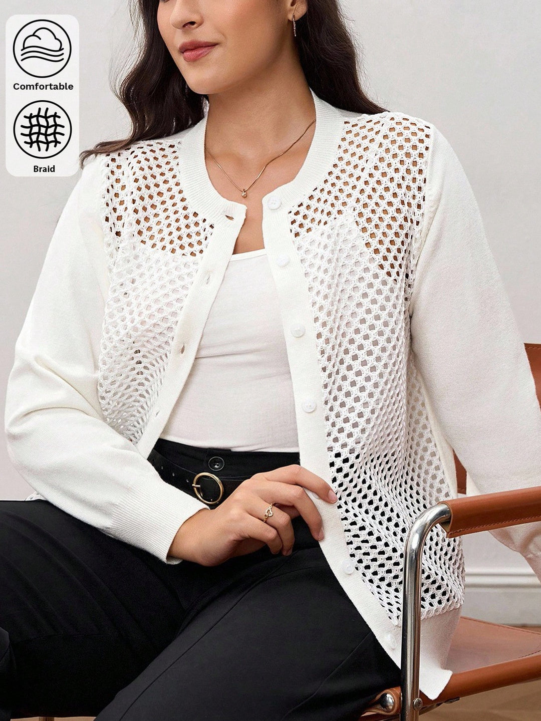 Cardigan SHEIN, alb
