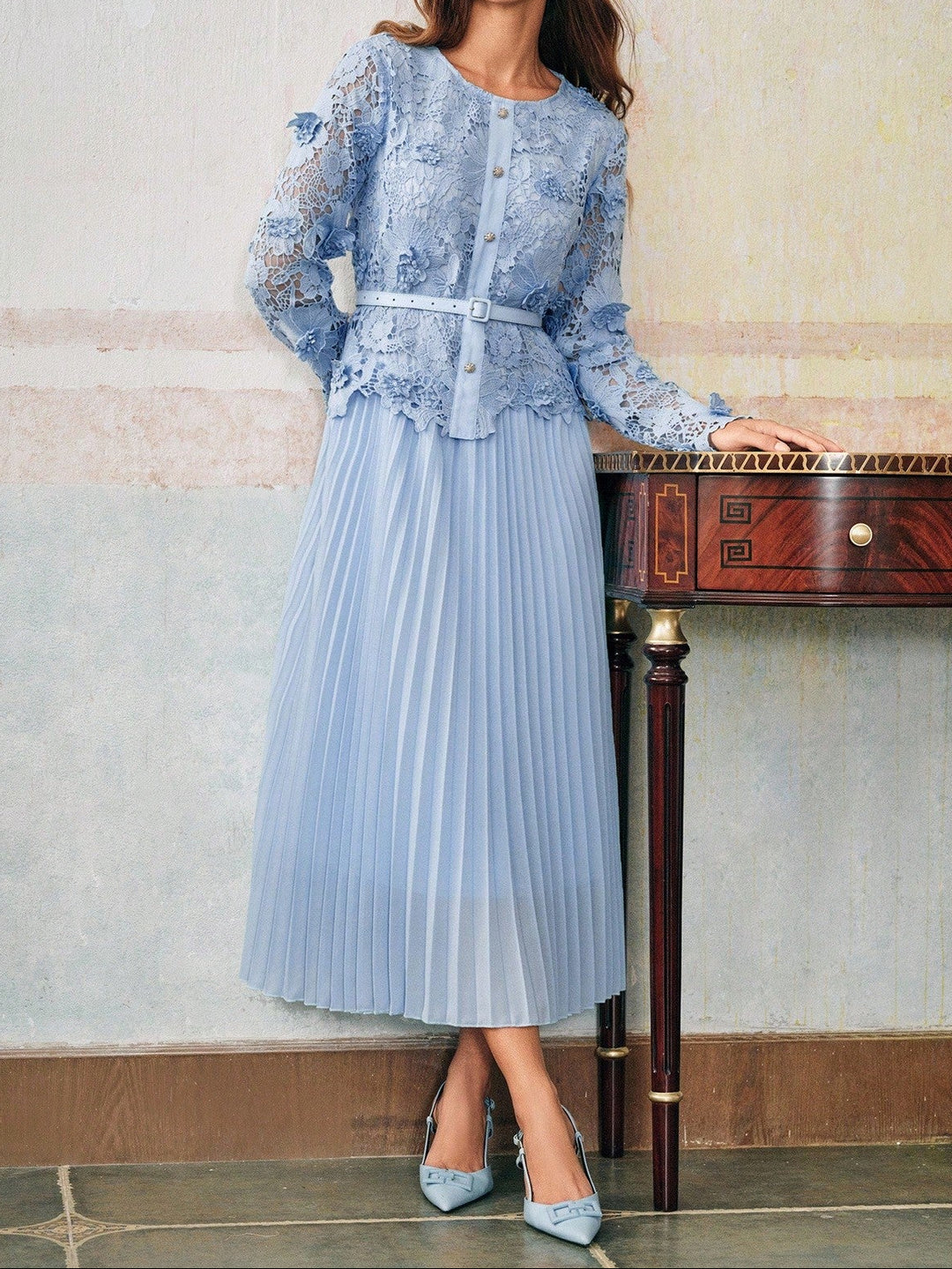 SHEIN maxi ruha, kék