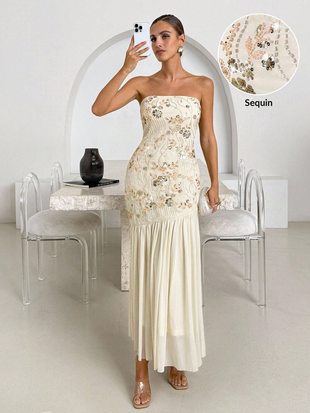 Rochie maxi SHEIN, galben
