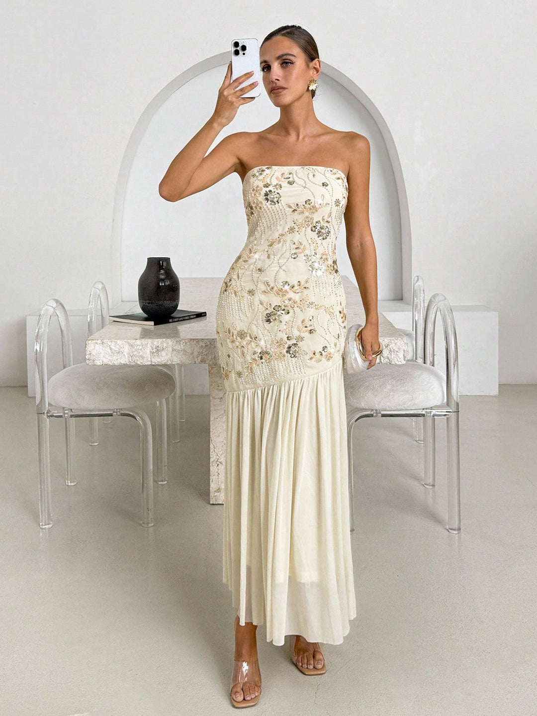 Rochie maxi SHEIN, galben