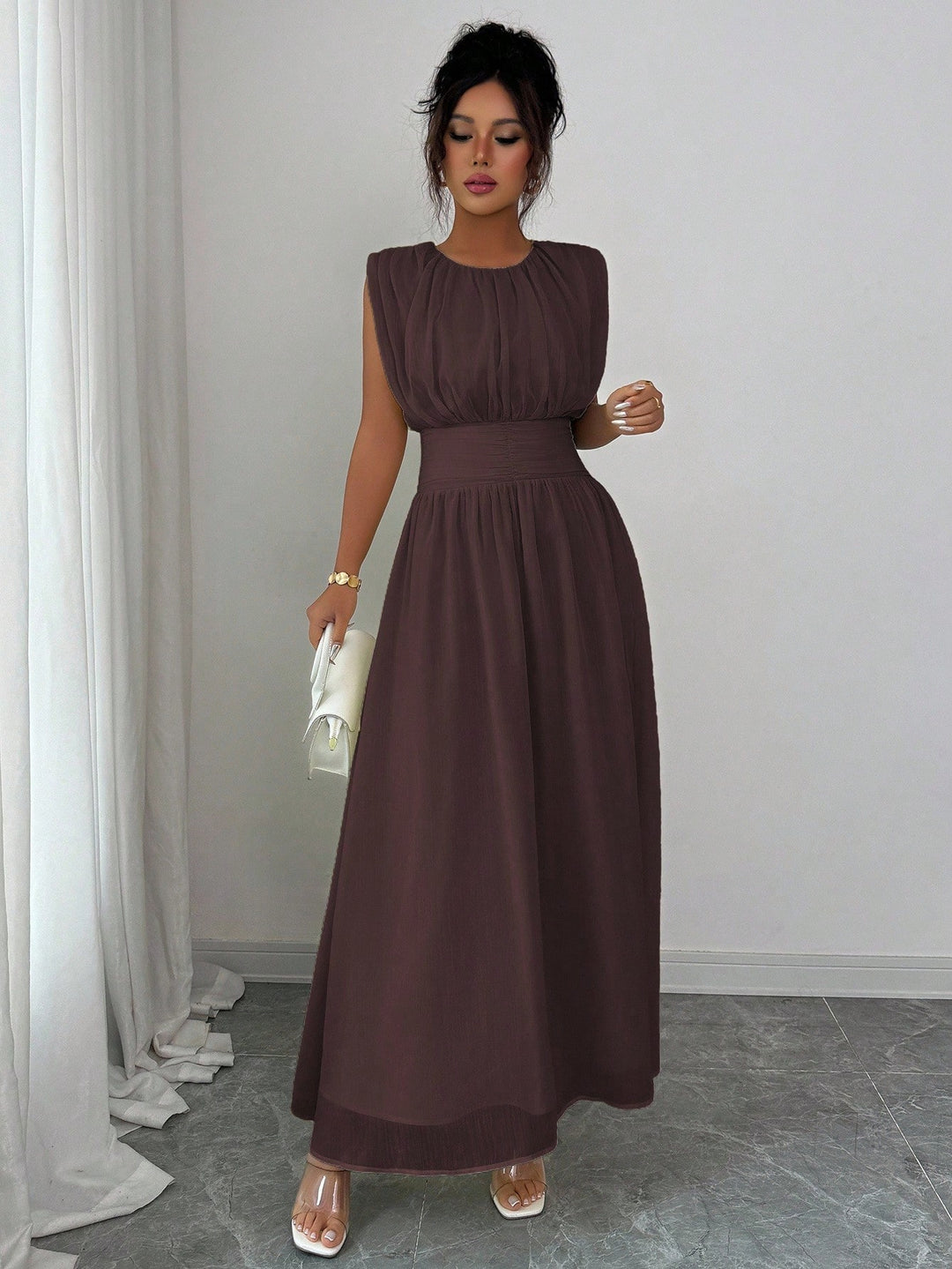 Rochie maxi SHEIN, maro