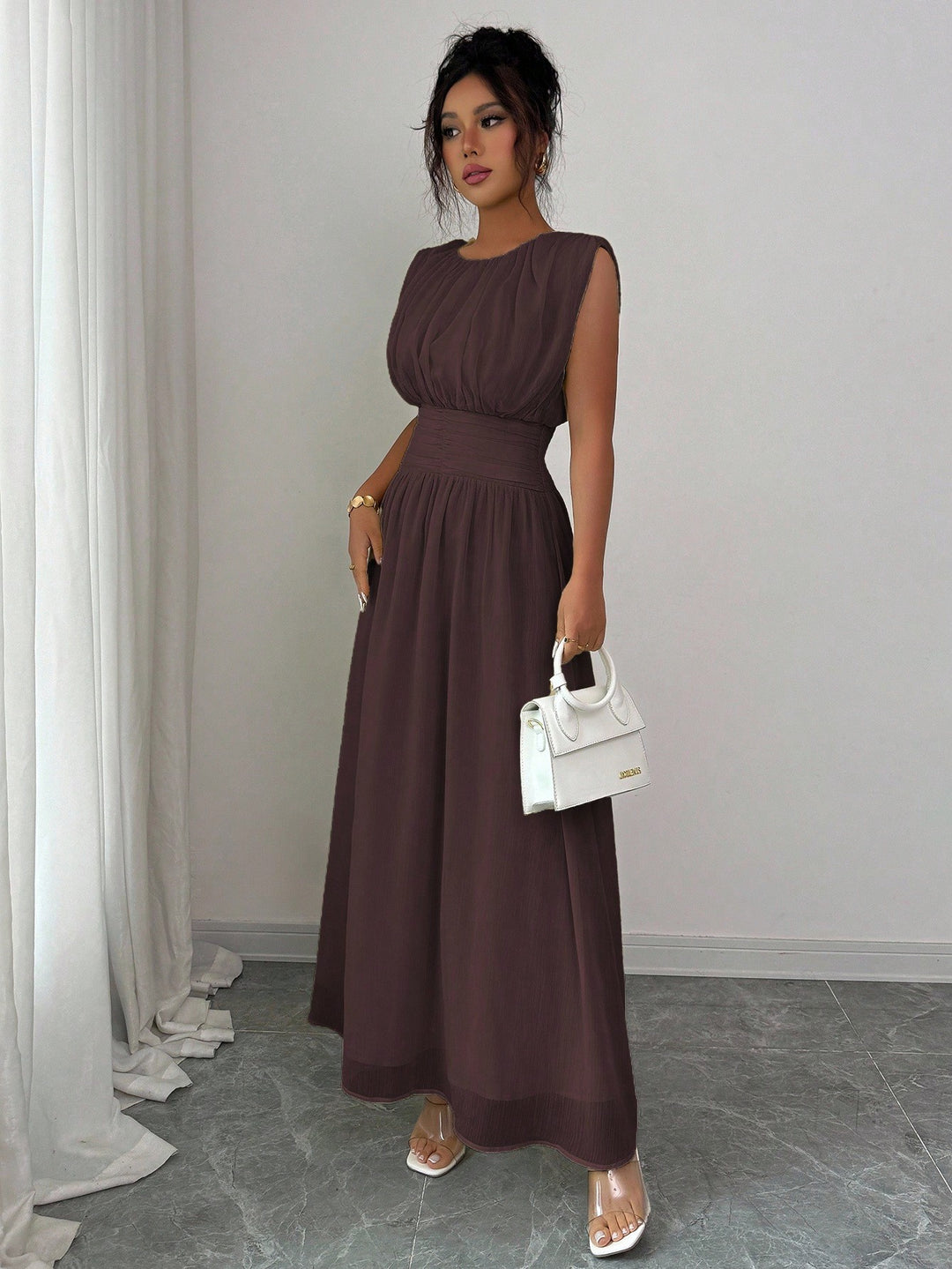 Rochie maxi SHEIN, maro