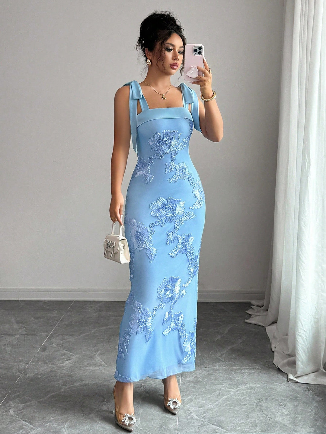 SHEIN maxi ruha, kék