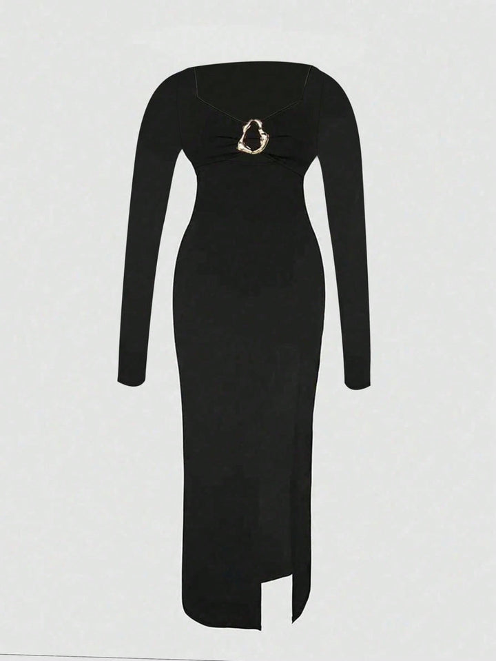 SHEIN maxi ruha, fekete