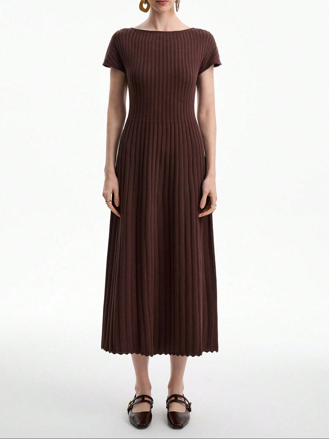 Rochie midi SHEIN, maro