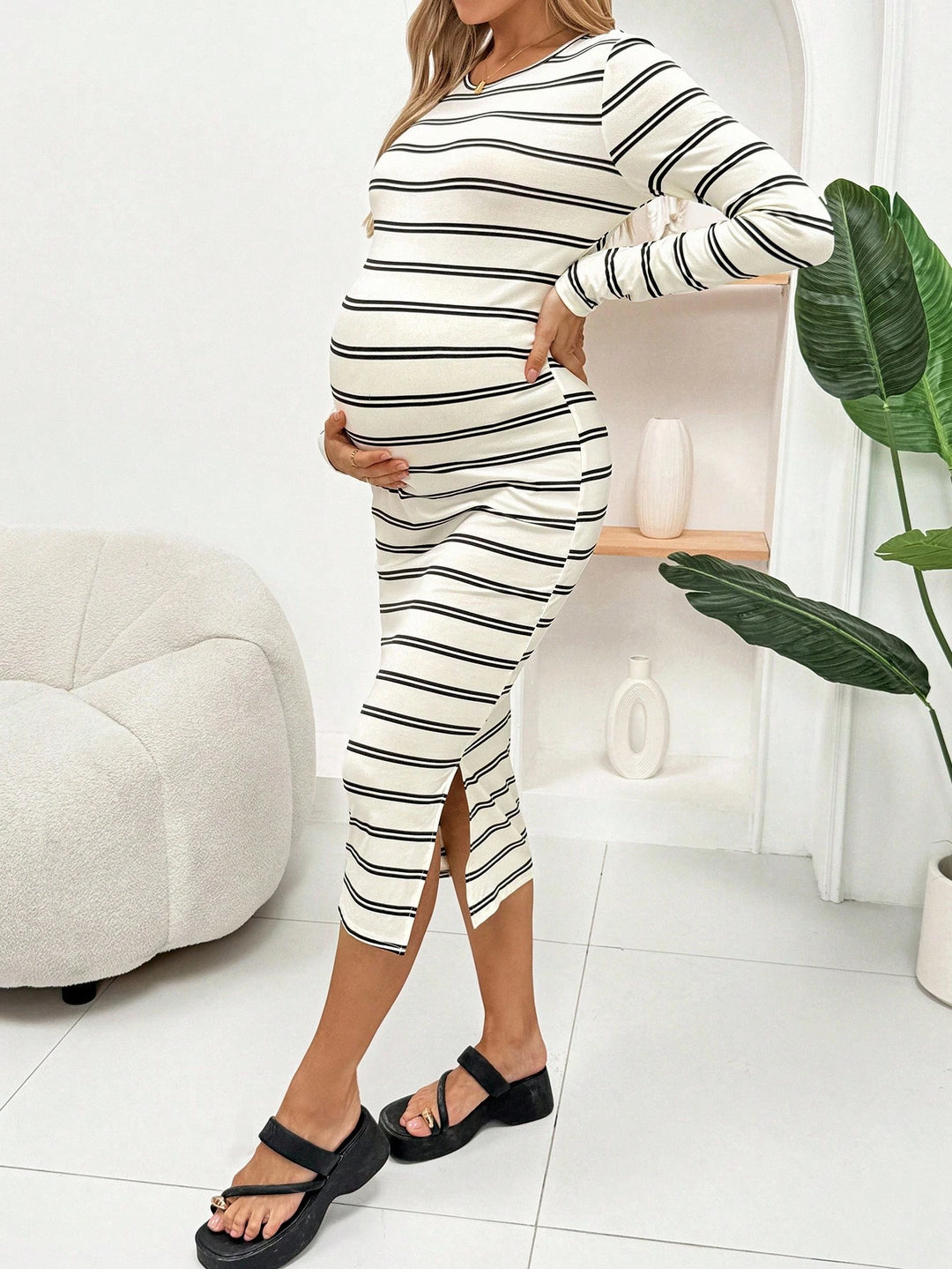 Rochie maxi SHEIN, alb