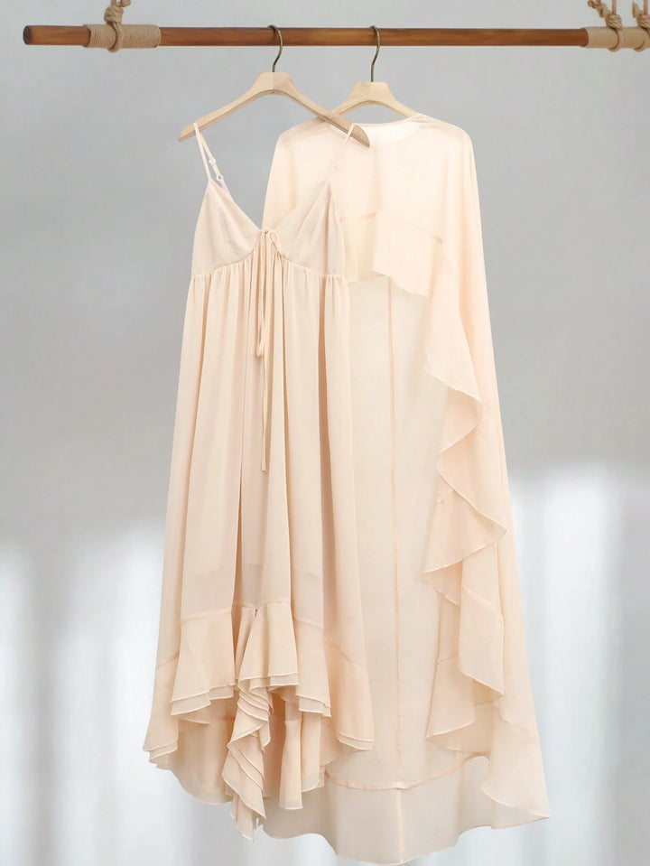 Set rochie și cardigan SHEIN, crem