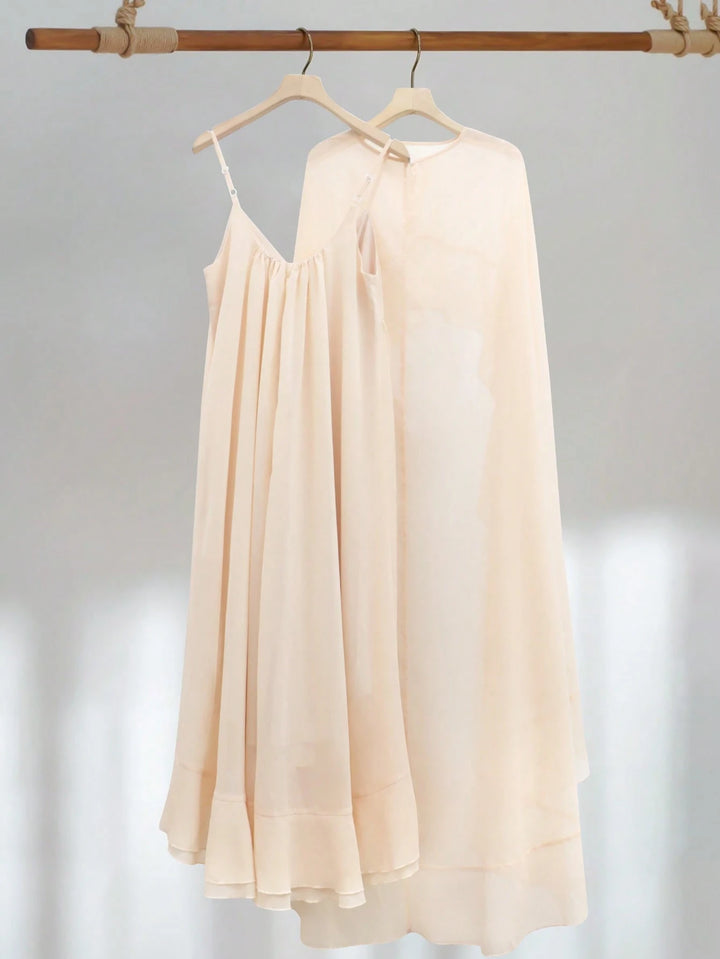 Set rochie și cardigan SHEIN, crem