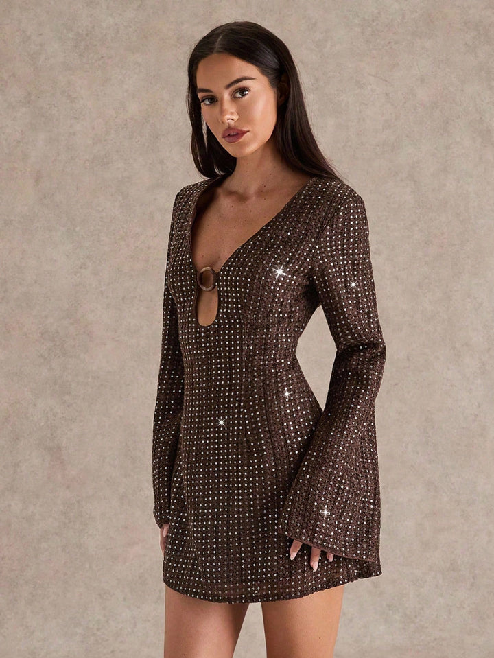 Rochie mini SHEIN, maro
