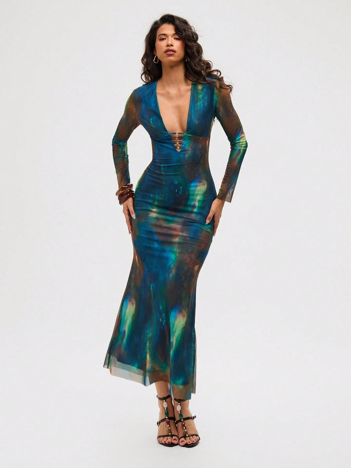Rochie maxi SHEIN, mix culori
