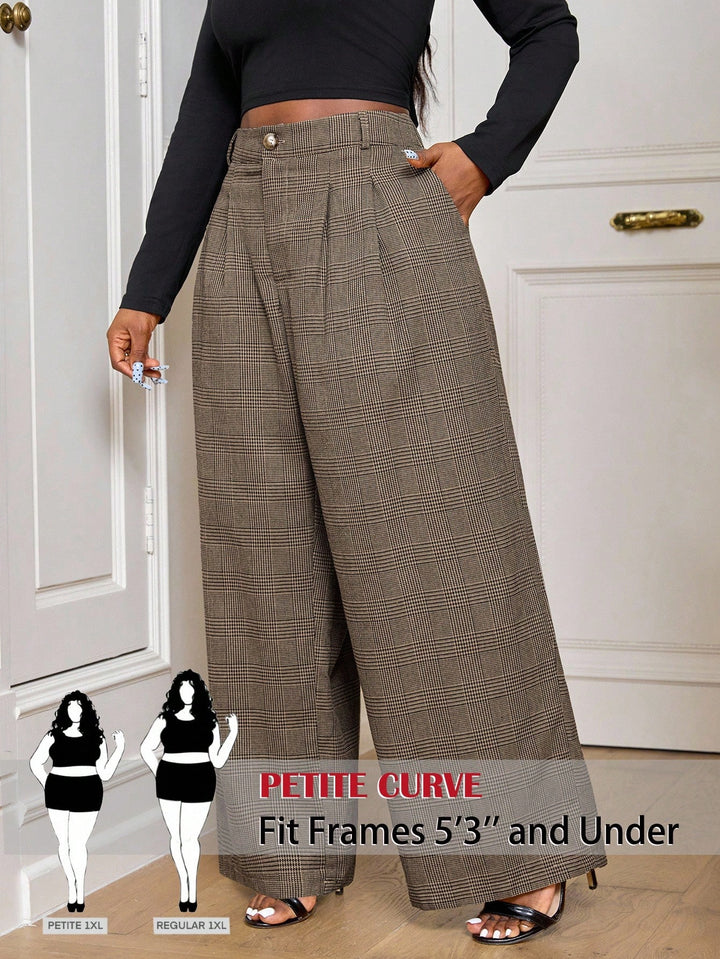 Pantalon de costum SHEIN, maro