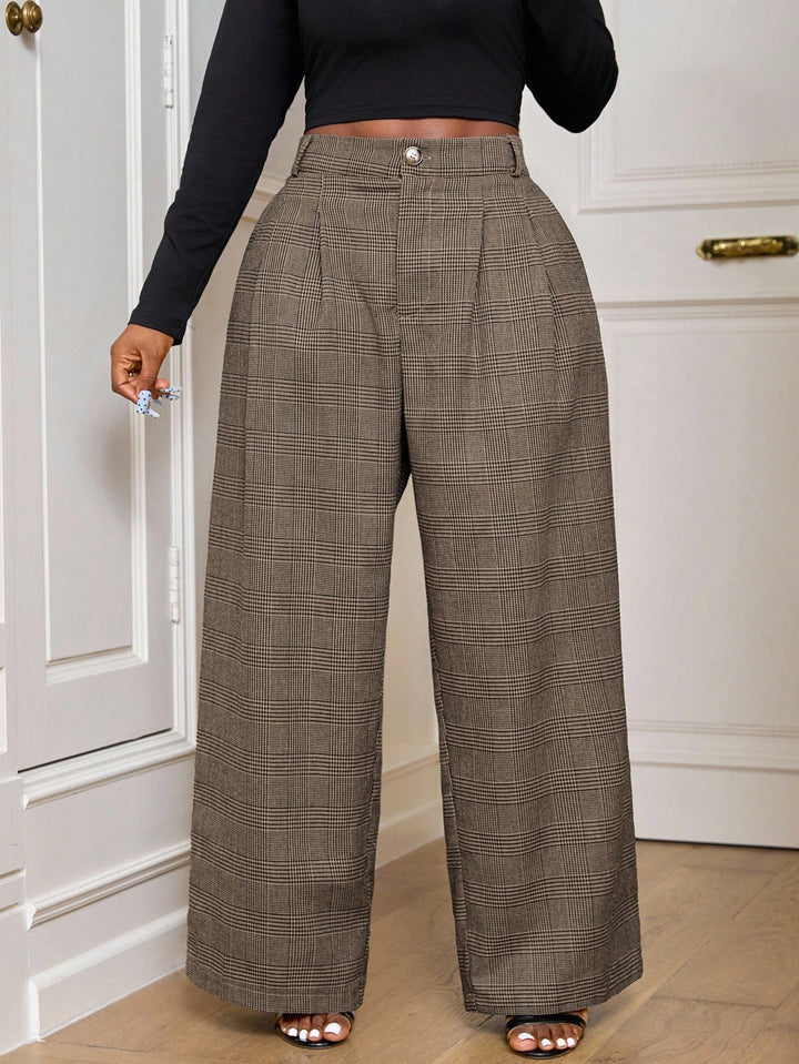 Pantalon de costum SHEIN, maro