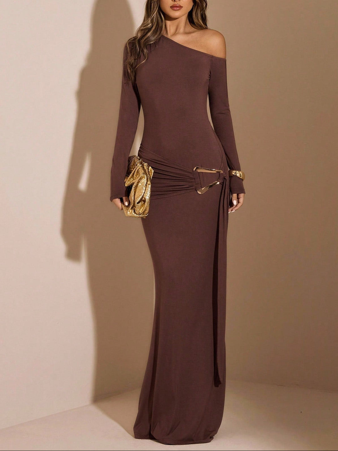 Rochie maxi SHEIN, maro