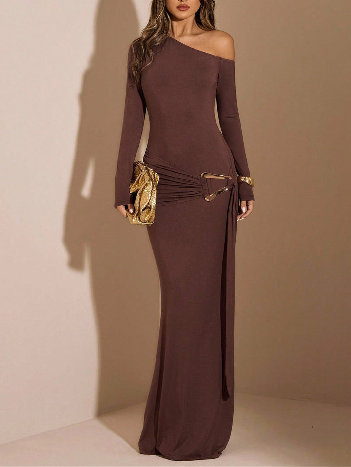 Rochie maxi SHEIN, maro