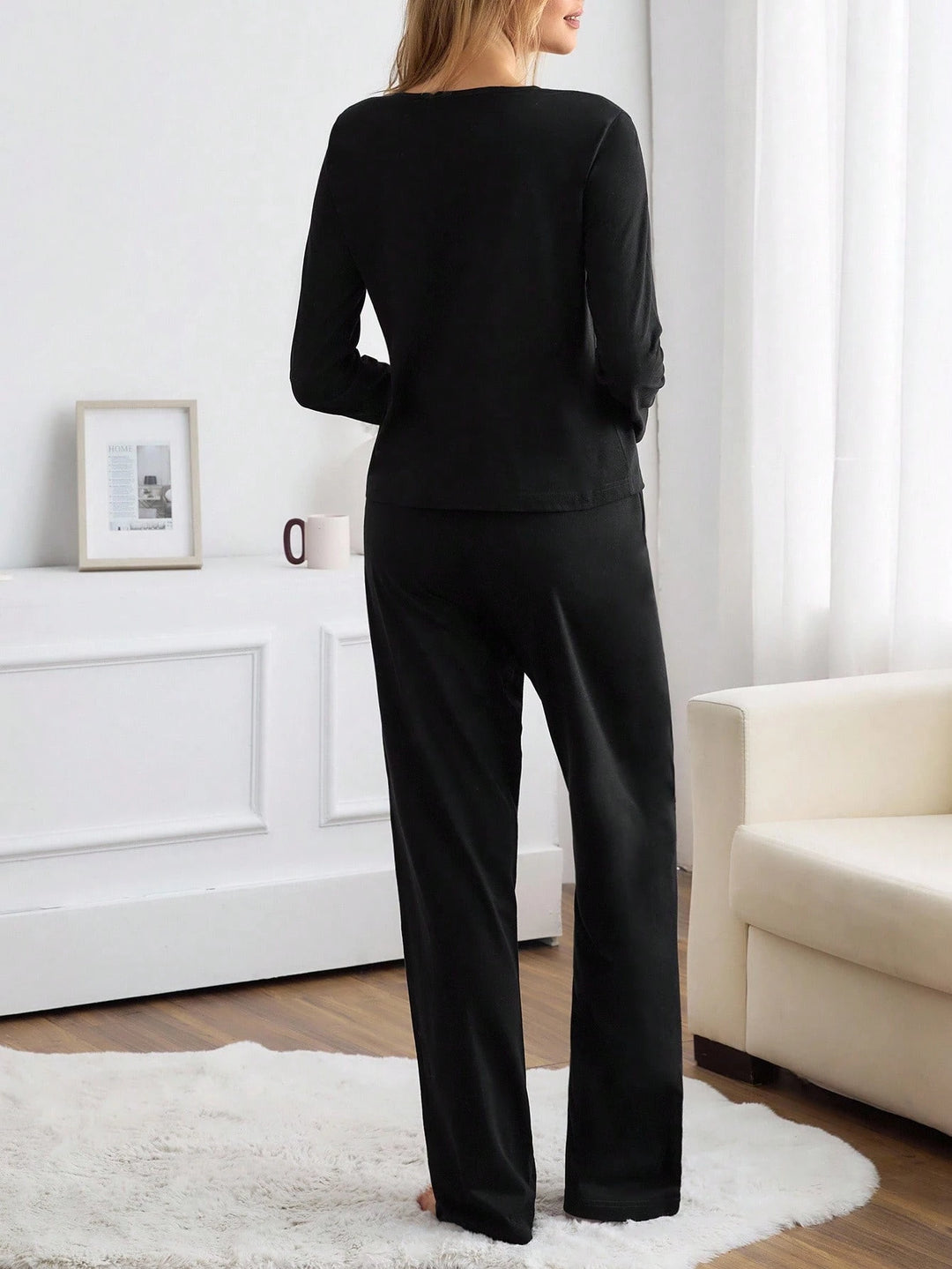 Compleu pijamale SHEIN, negru