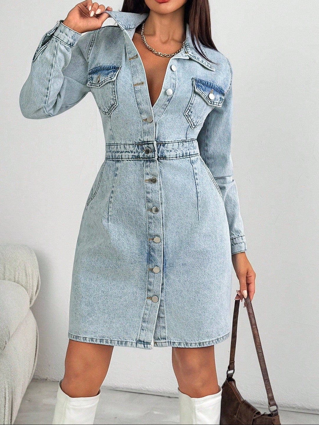 Rochie mini de blugi SHEIN, albastru
