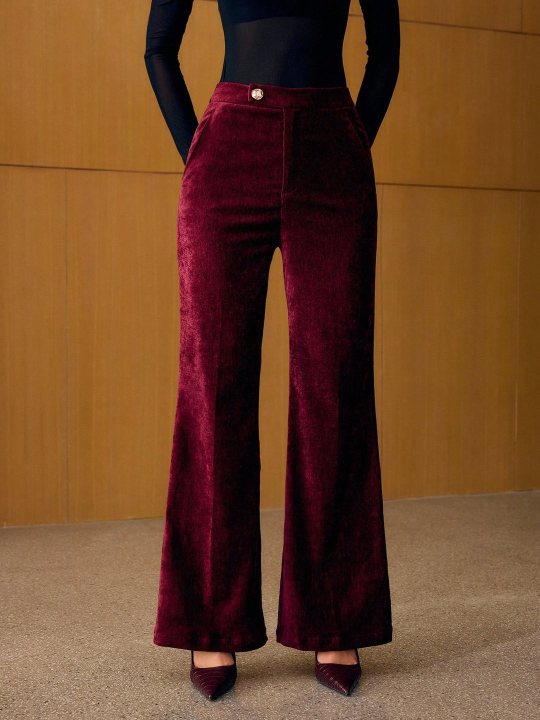 Pantalon SHEIN, vișiniu
