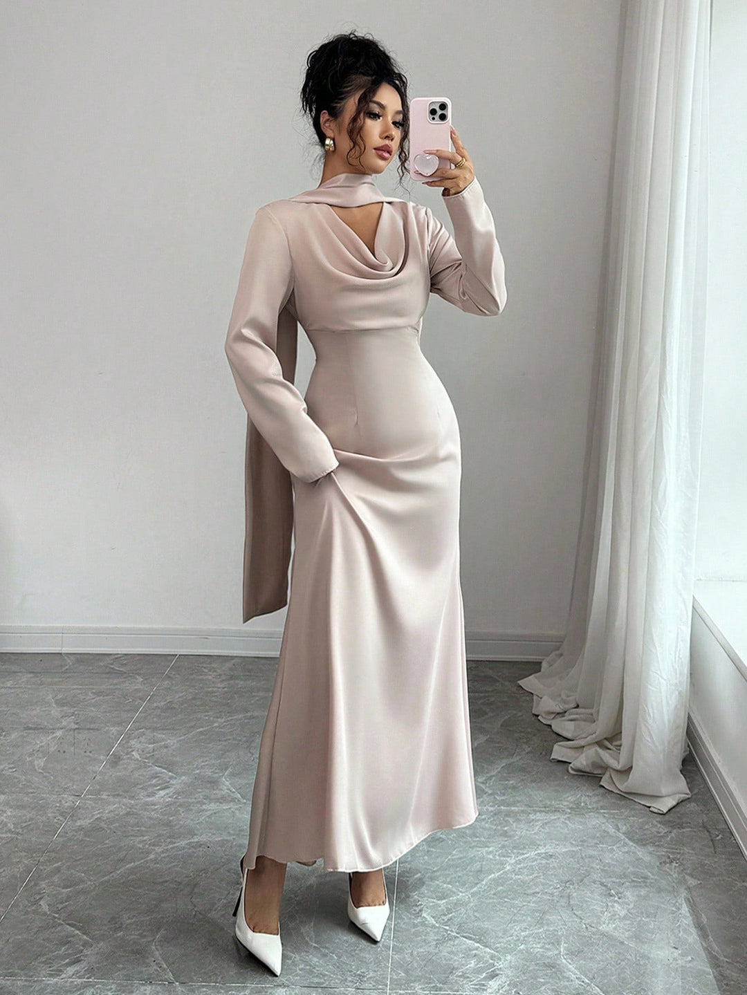 Rochie maxi SHEIN, auriu