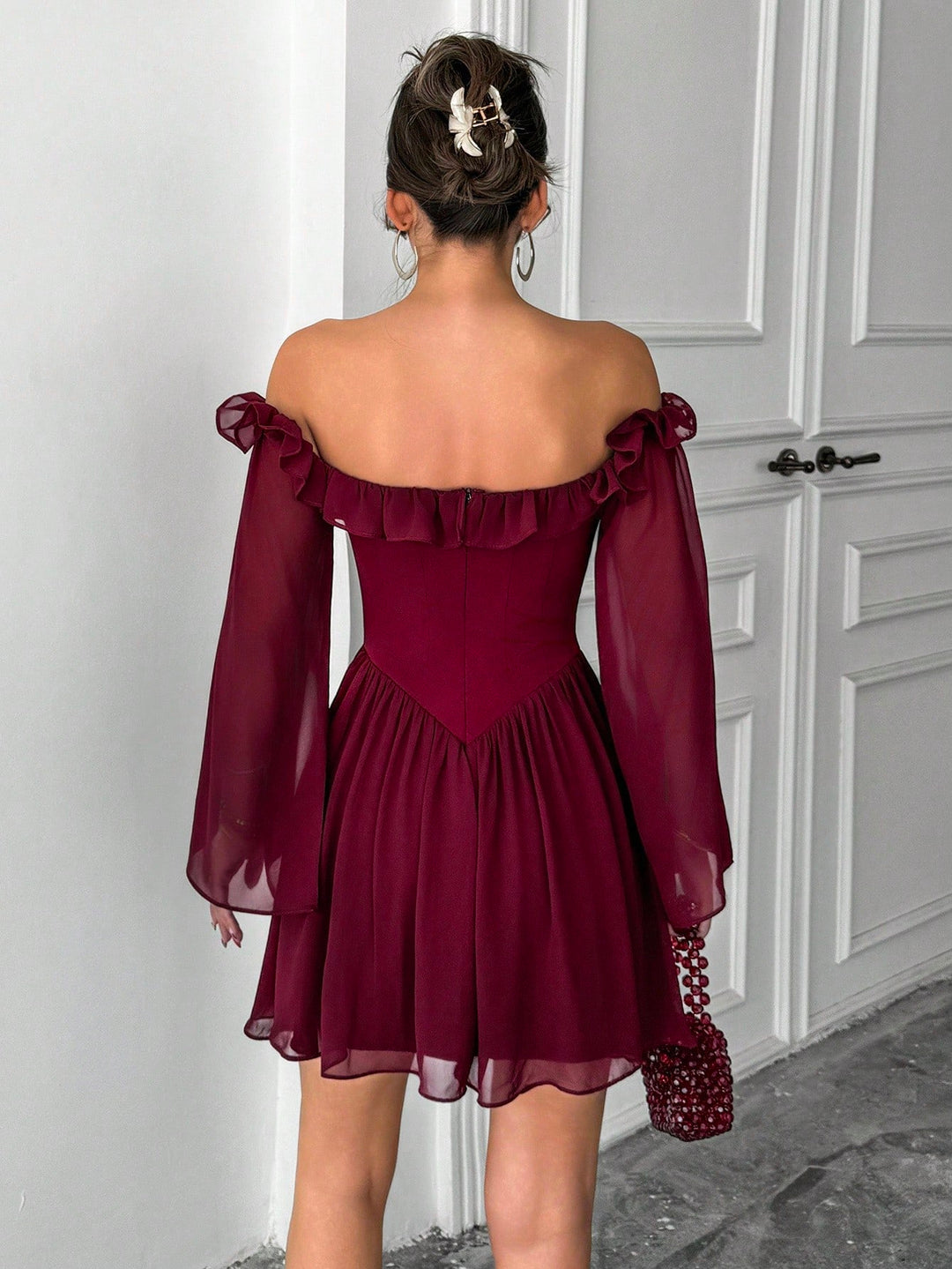 Rochie scurtă SHEIN, vișiniu