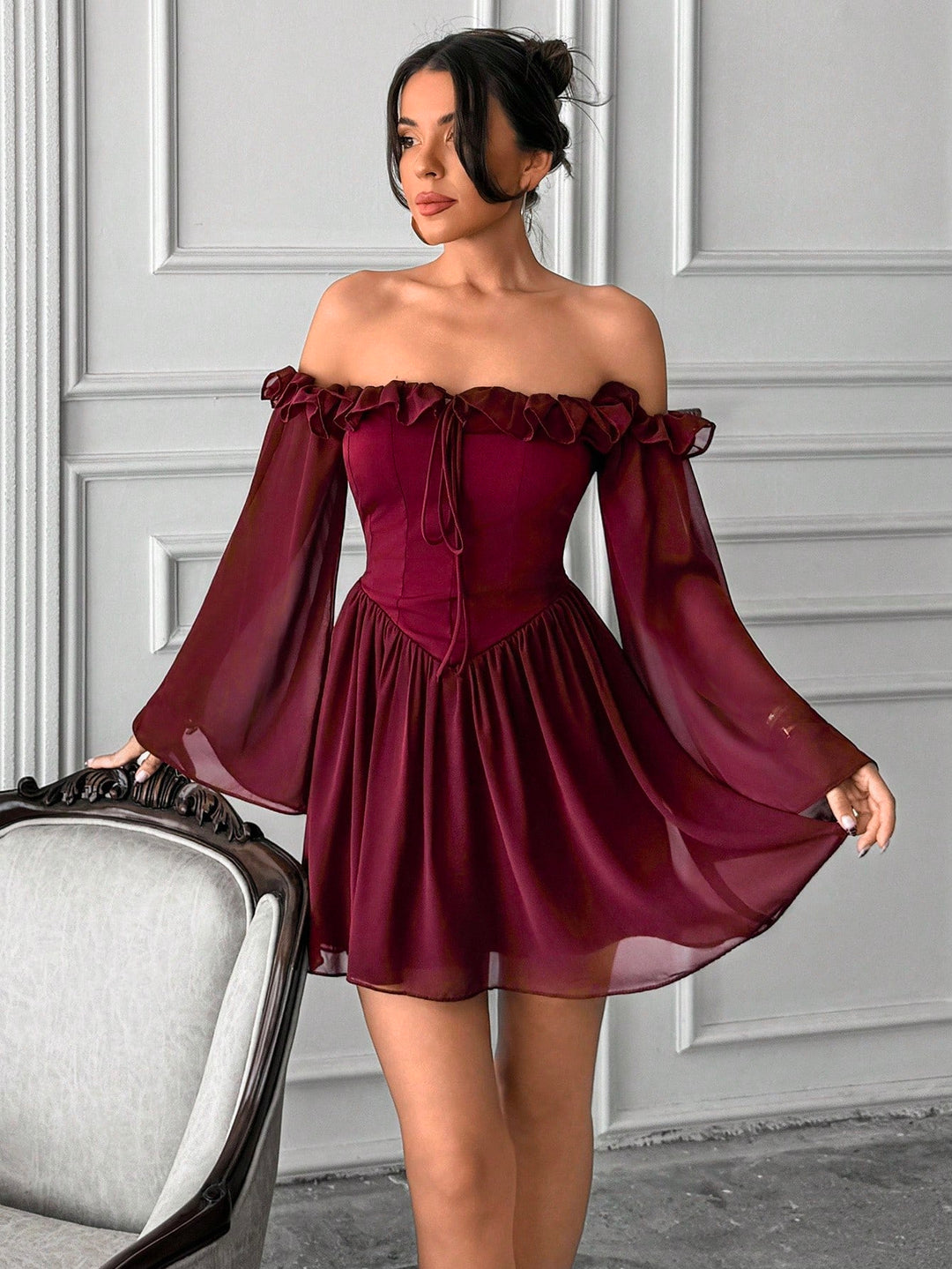 Rochie scurtă SHEIN, vișiniu
