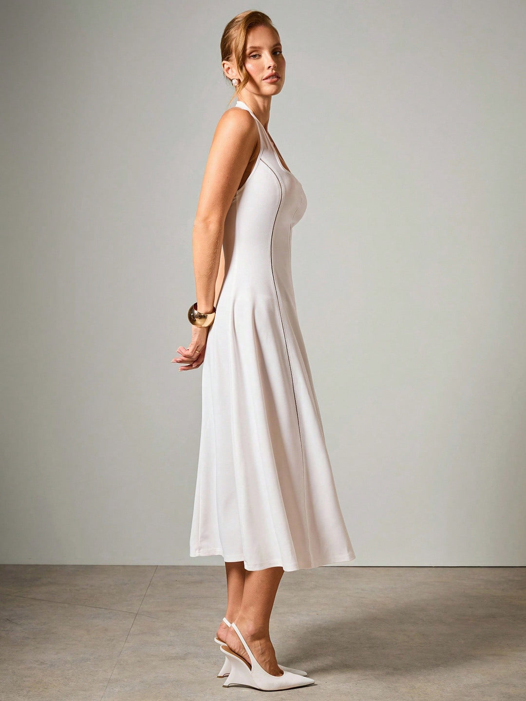 Rochie midi SHEIN, alb