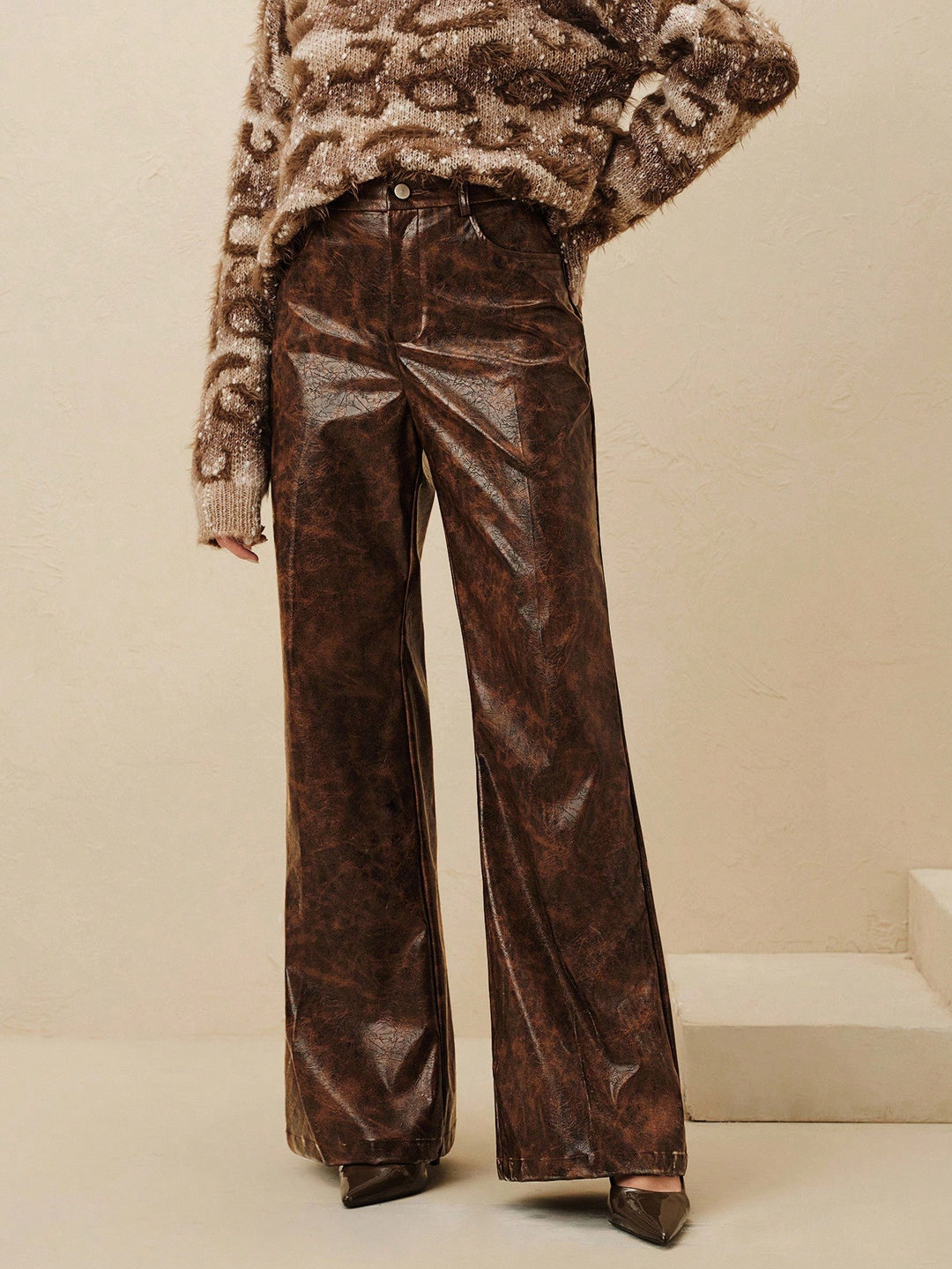 Pantaloni SHEIN, maro