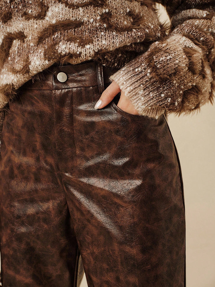Pantaloni SHEIN, maro