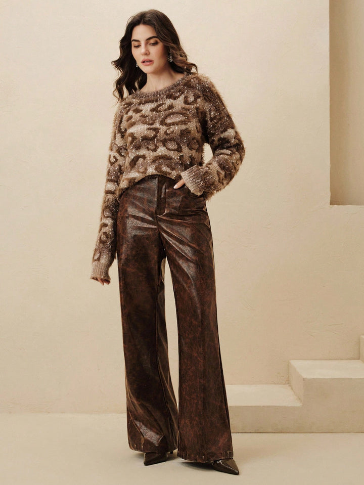 Pantaloni SHEIN, maro